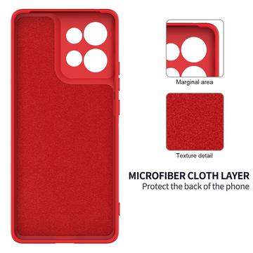 Motorola Edge 50 Neo Liquid Silikone Cover med Strop - Rød