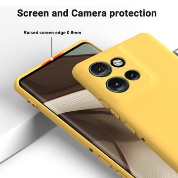 Motorola Edge 50 Neo Liquid Silikone Cover med Strop - Gul