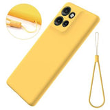Motorola Edge 50 Neo Liquid Silikone Cover med Strop - Gul