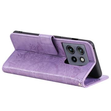 Motorola Edge 50 Neo Mandala Series Etui med Pung - Lilla