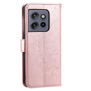Motorola Edge 50 Neo Mandala Series Etui med Pung - Rødguld