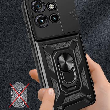 Motorola Edge 50 Neo Roterende Ring Hybrid Cover med Kameraskjold - Blå