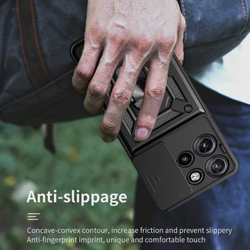 Motorola Edge 50 Neo Roterende Ring Hybrid Cover med Kameraskjold - Blå