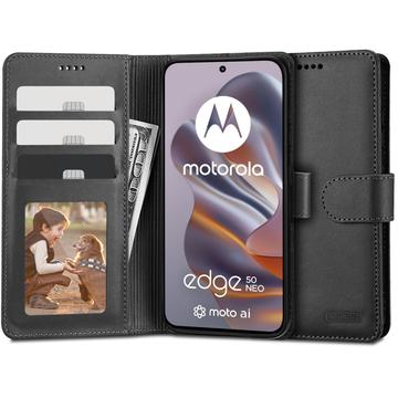 Motorola Edge 50 Neo/60 Neo Tech-Protect Pungetui med Magnet og Stativ - Sort