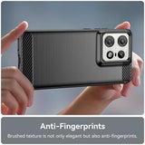 Motorola Edge 50 Pro Børstet TPU Cover - Karbonfiber - Sort