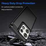 Motorola Edge 50 Pro Børstet TPU Cover - Karbonfiber - Sort