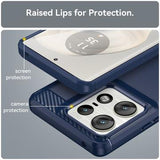 Motorola Edge 50 Pro Børstet TPU Cover - Karbonfiber - Blå