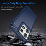 Motorola Edge 50 Pro Børstet TPU Cover - Karbonfiber - Blå