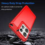 Motorola Edge 50 Pro Børstet TPU Cover - Karbonfiber - Rød