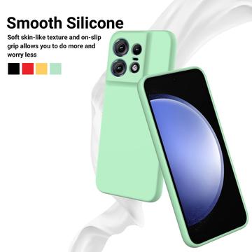 Motorola Edge 50 Pro Liquid Silikone Cover med Strop - Grøn