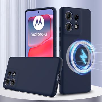 Motorola Edge 50 Pro Liquid Silikone Cover - MagSafe Kompatibel - Mørkeblå