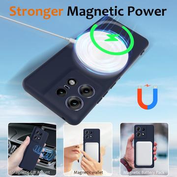 Motorola Edge 50 Pro Liquid Silikone Cover - MagSafe Kompatibel - Mørkeblå
