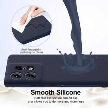 Motorola Edge 50 Pro Liquid Silikone Cover - MagSafe Kompatibel - Mørkeblå