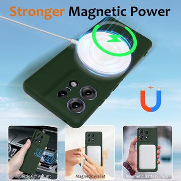 Motorola Edge 50 Pro Liquid Silikone Cover - MagSafe Kompatibel - Mørkegrøn