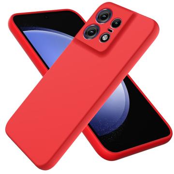 Motorola Edge 50 Pro Liquid Silikone Cover med Strop - Rød