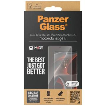 Motorola Edge 50 Pro/50 Ultra PanzerGlass Ultra-Wide Fit EasyAligner Skærmbeskyttelse Hærdet Glas - Sort Kant
