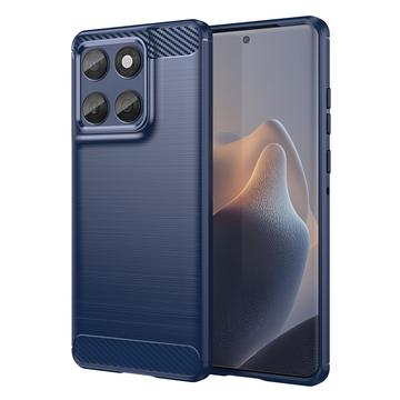 Motorola Edge 60/60 Fusion Børstet TPU Cover - Karbonfiber - blå