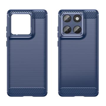 Motorola Edge 60/60 Fusion Børstet TPU Cover - Karbonfiber - blå