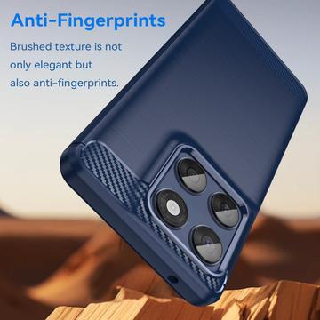 Motorola Edge 60/60 Fusion Børstet TPU Cover - Karbonfiber - blå