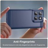 Motorola Edge 60/60 Fusion Børstet TPU Cover - Karbonfiber - blå