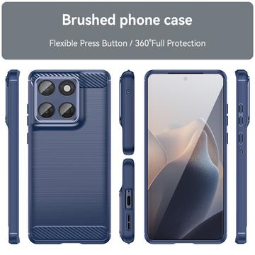 Motorola Edge 60/60 Fusion Børstet TPU Cover - Karbonfiber - blå