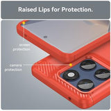Motorola Edge 60/60 Fusion Børstet TPU Cover - Karbonfiber - rød