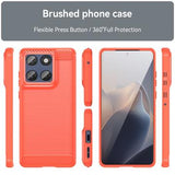 Motorola Edge 60/60 Fusion Børstet TPU Cover - Karbonfiber - rød