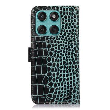 Motorola Edge 60 Fusion Crocodile Series Læderpung med RFID - Grøn