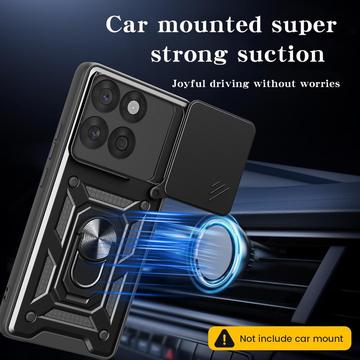 Motorola Edge 60 Fusion Roterende Ring Hybrid Cover med Kameraskjold - Blå