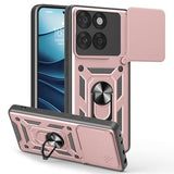 Motorola Edge 60 Fusion Roterende Ring Hybrid Cover med Kameraskjold - Rødguld