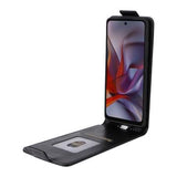 Motorola Edge 60 Fusion Vertikal Flip Taske med Kortholder - Sort