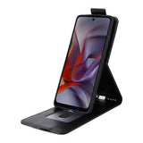 Motorola Edge 60 Fusion Vertikal Flip Taske med Kortholder - Sort