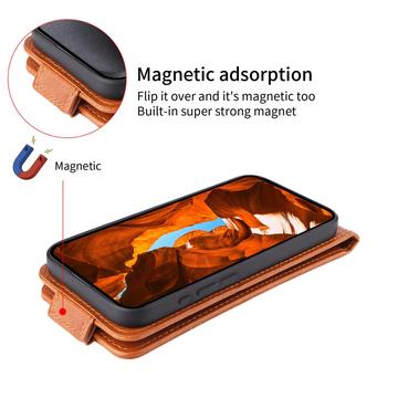 Motorola Edge 60 Fusion Vertikal Flip Taske med Kortholder - Brun