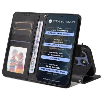 Motorola Edge 60 Fusion Pung med Magnetisk Lukning - sort