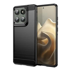 Motorola Edge 60 Pro/Edge (2025) Børstet TPU Cover - Karbonfiber - Sort