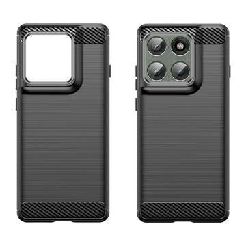 Motorola Edge 60 Pro/Edge (2025) Børstet TPU Cover - Karbonfiber - Sort