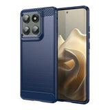 Motorola Edge 60 Pro/Edge (2025) Børstet TPU Cover - Karbonfiber - blå