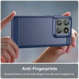 Motorola Edge 60 Pro/Edge (2025) Børstet TPU Cover - Karbonfiber - blå