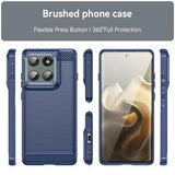 Motorola Edge 60 Pro/Edge (2025) Børstet TPU Cover - Karbonfiber - blå