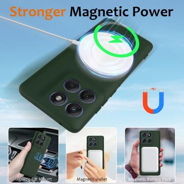 Motorola Edge 60 Pro Liquid Silikone Cover - MagSafe Kompatibel - Mørkegrøn