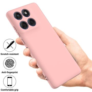 Motorola Edge 60 Pro Flydende silikone cover med håndrem - Pink