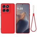 Motorola Edge 60 Pro Flydende silikone cover med håndrem - rød