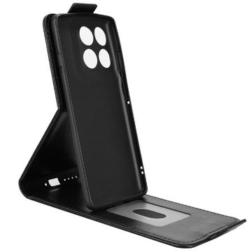 Motorola Edge 60 Pro lodret flip-etui med stativ - sort