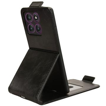 Motorola Edge 60 Pro lodret flip-etui med stativ - sort