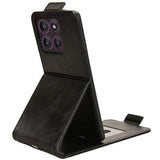 Motorola Edge 60 Pro lodret flip-etui med stativ - sort