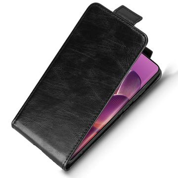 Motorola Edge 60 Pro lodret flip-etui med stativ - sort