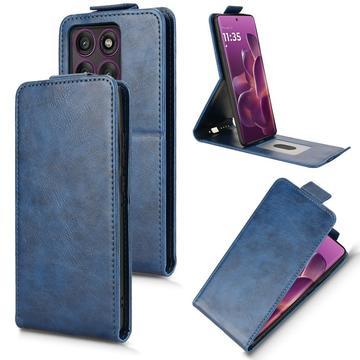 Motorola Edge 60 Pro lodret flip-etui med stativ - mørkeblå