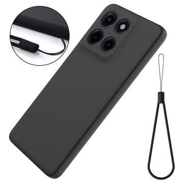 Motorola Edge 60 Stylus Flydende silikone cover med håndrem - sort