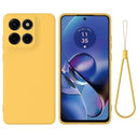 Motorola Edge 60 Stylus Flydende silikone cover med håndrem - gul