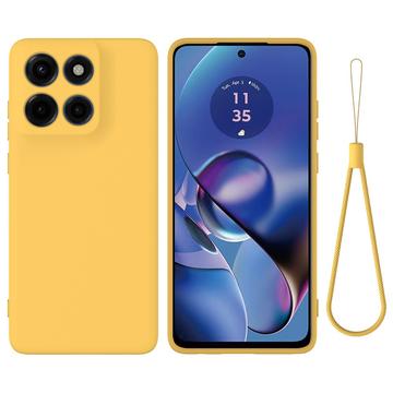 Motorola Edge 60 Stylus Flydende silikone cover med håndrem - gul